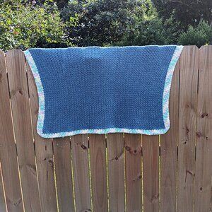 Vintage Decorative Handmade Crochet Cover 40in x 30in (4) Medium Acrylic Yarn